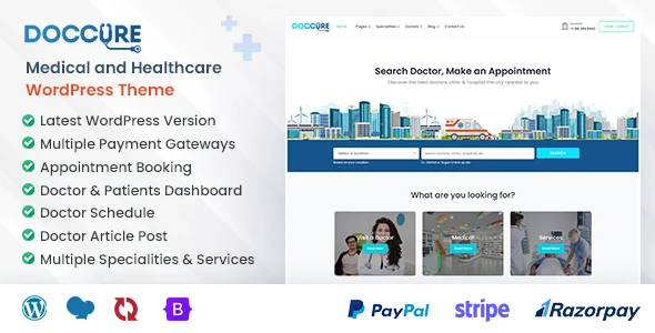 Doccure – Doctor & Clinic Appointment Booking and Medical Management WordPress Theme