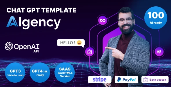 AI Chat GPT OpenAI – AIgency – SAAS and HTML 5 version