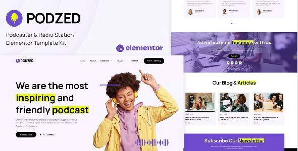 Podzed – Podcaster & Radio Station Elementor Template Kit