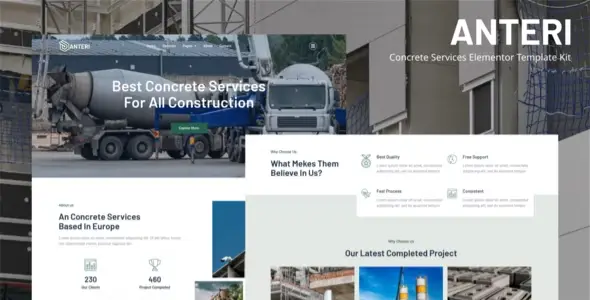 Anteri – Concrete Services Elementor Template Kit