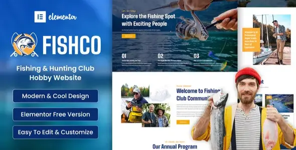 Fishco – Fishing & Hunting Club Elementor Template Kit