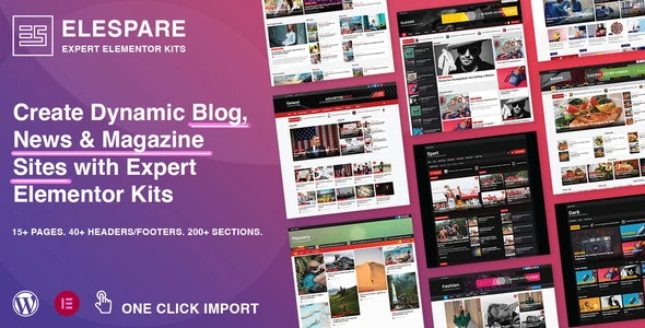 Elespare Pro – News, Magazine and Blog Elements & Addons for Elementor with Header Footer Builder