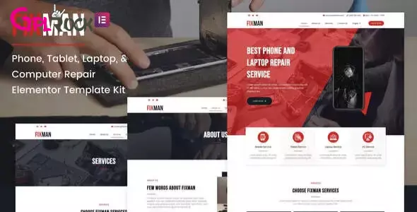 Fixman – Smartphone & Laptop PC Repair Elementor Kit