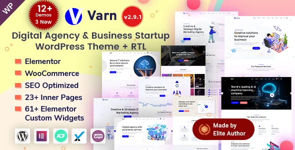 Varn – IT & SEO Marketing Agency Portfolio Elementor WordPress Theme