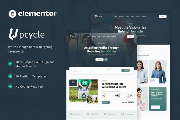Upcycle - Waste Management & Recycling Elementor Template Kit