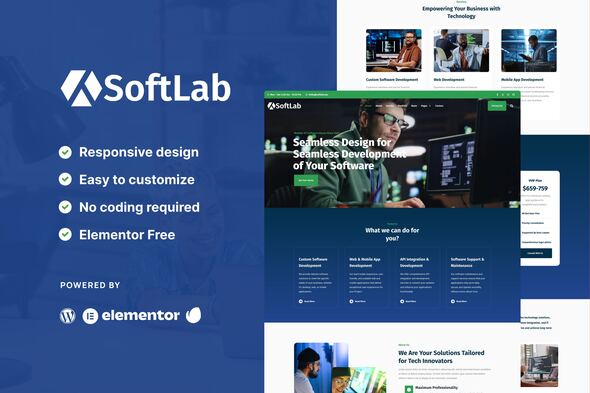 SoftLab - Technology & Software SaaS Elementor Pro Template Kit