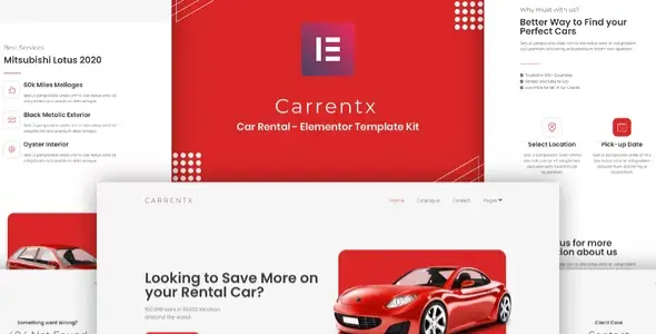 Carrentx – Car Rental Elementor Template Kit