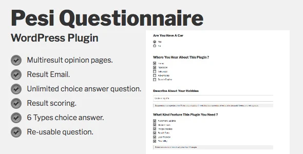 Pesi Questionnaire – Multiresult Survey and Quiz WordPress Plugin