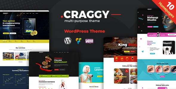 Craggy – Food Delivery, Services & Bitcoin Crypto Currency Multi-purpose WordPress Theme