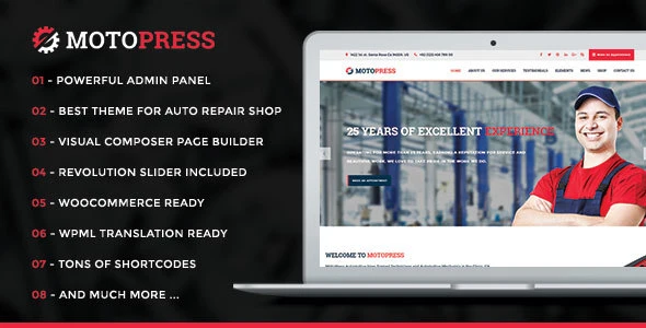 MotoPress – Auto Repair & Mechanic Shop WordPress Theme