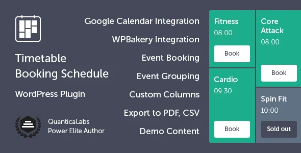 Timetable Booking Schedule for WordPress