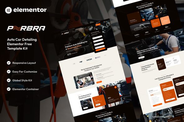 Perbra - Car Auto Care & Detailing Elementor Template Kit