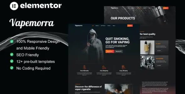 Vapemorra – Vape Store Elementor Template Kit