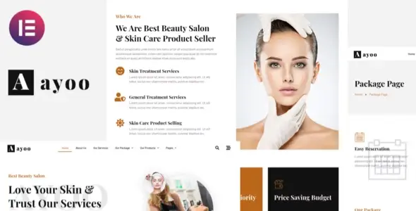 Ayoo – Beauty Salon Services Elementor Template Kits